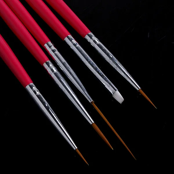 5 шт. набор кистей для ногтей с розовым дизайном лака раскрашивания карандашей