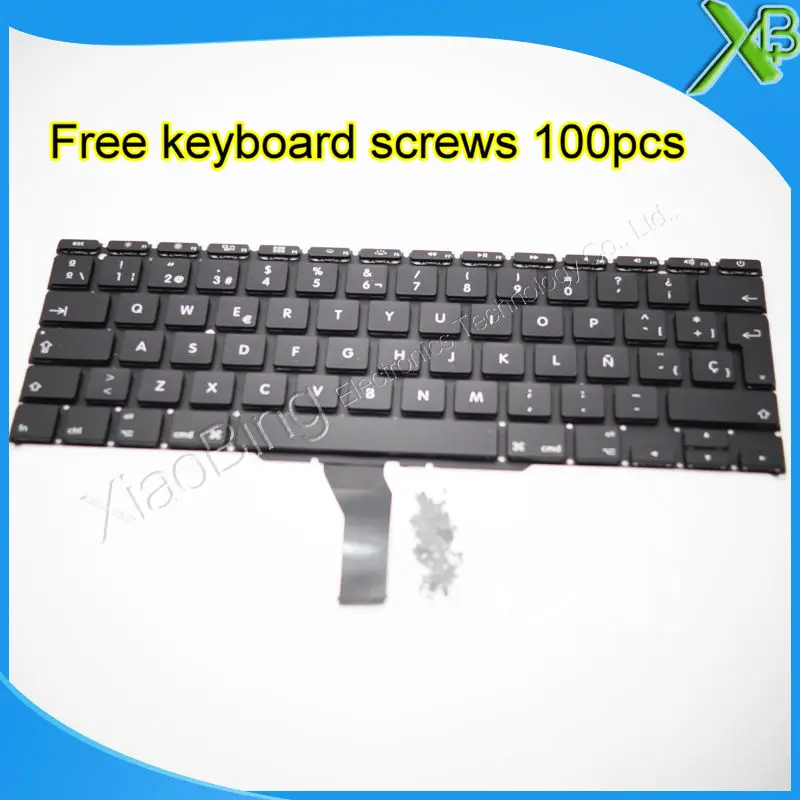 Совершенно новая испанская клавиатура SP + винты для клавиатуры 100 MacBook Air 11 6 дюйма