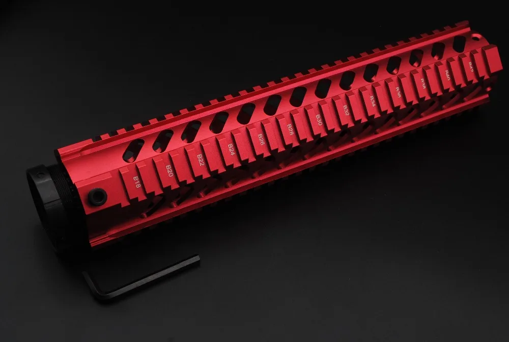 Красный анодированный 7 'ཆ'' 12 ''дюйма длина свободный плавающий Quad Rail