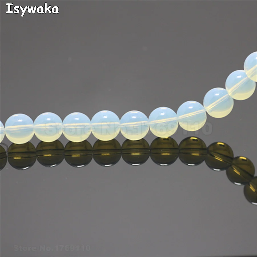 Isywaka молочно белый цвет 10 мм круглые гладкие стеклянные бусины 60 шт|beads loose|beads for