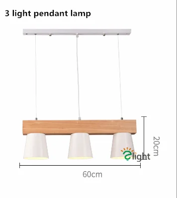 3 light pendant lamp Скандинавская люстра из цельного дерева, люстра для гостиной, люстра, минимализм, свисающая E27 Светодиодная люстра, светильники - Цвет абажура: 3 light pendant lamp