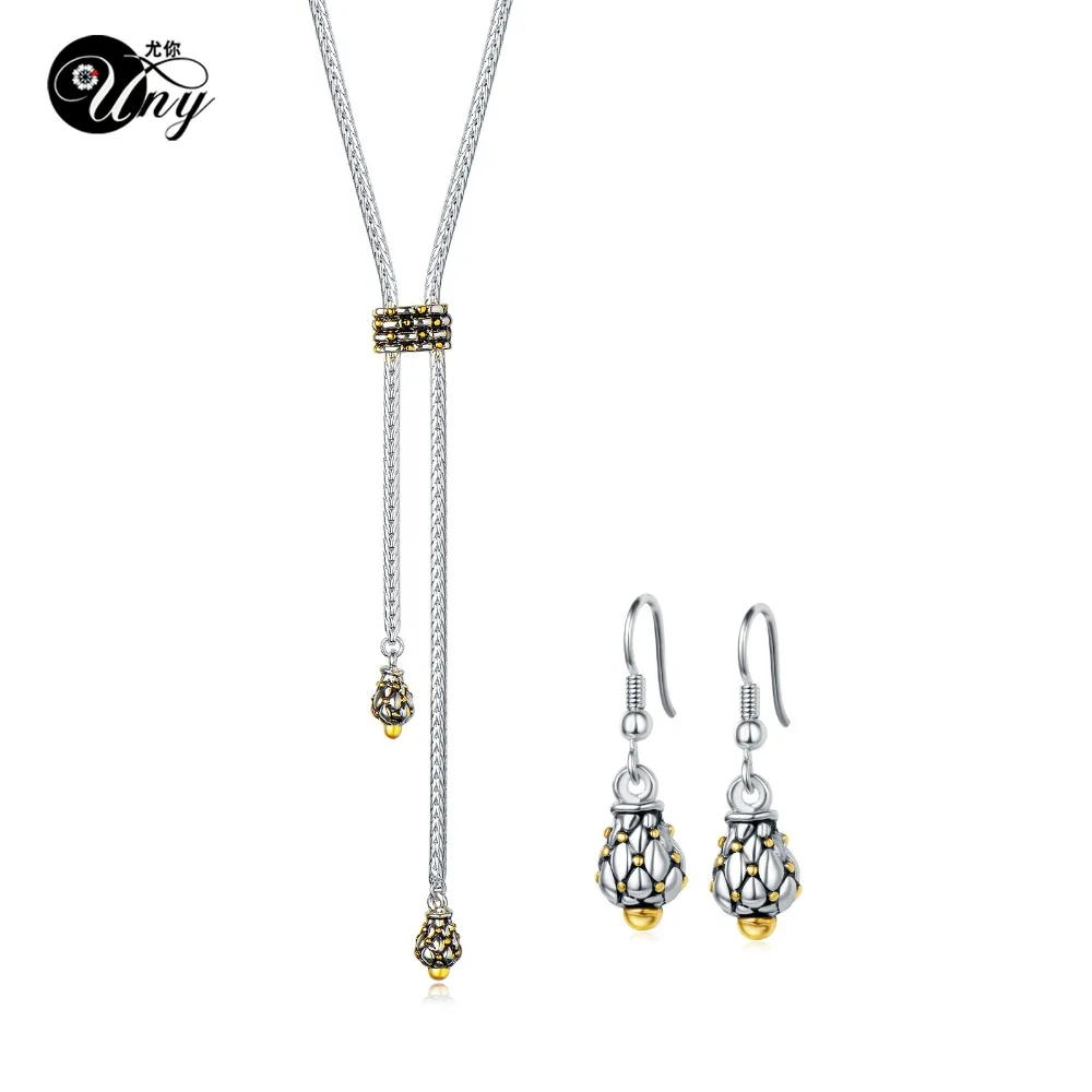 UNY Fashion Jewelries Sets Lagos 2 tone Plated Jewelry Set Unique Vintage Wedding Accessories women | Украшения и аксессуары