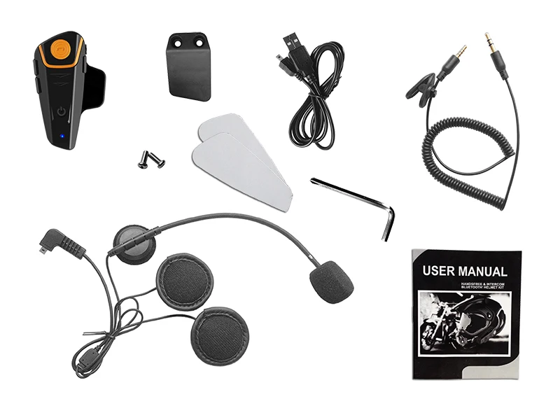 Waterproof BT-S2 Multi BT Interphone 1000M Motorcycle Bluetooth Helmet Intercom Intercomunicador Earphones Headset FM MP3 | Автомобили и