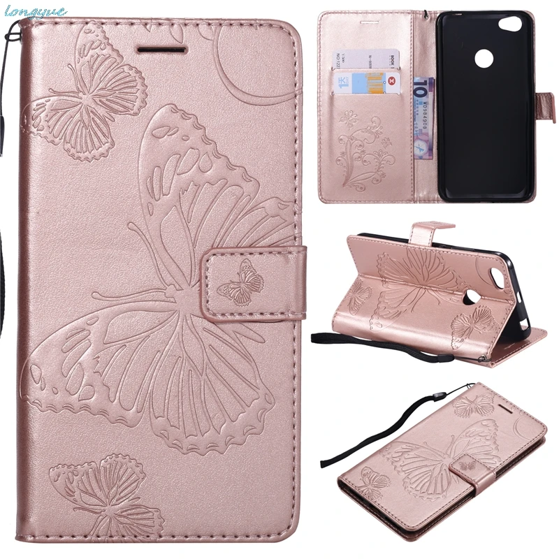 Redmi Note5A Case для Xiaomi Note 5A Prime Чехлы Pro кожаный чехол бабочка ремешок кошелька телефон