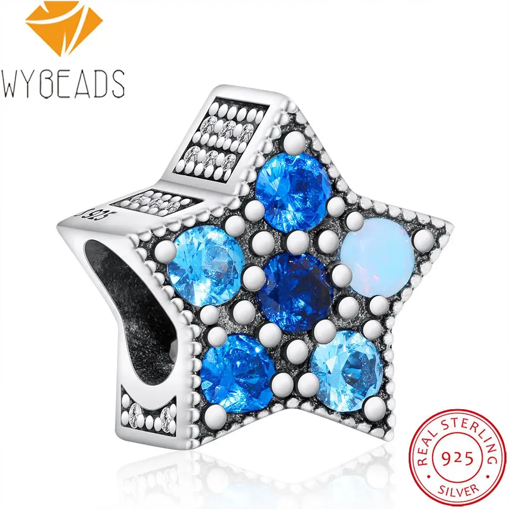 WYBEADS Изысканные стерлингового серебра 925 переплетение сияние прелести CZ