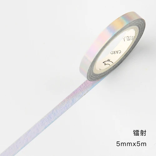 1 Roll/set Slim Washi Tape 5mmx5m Laser Masking Tape for Decoration DIY Album Scrapbook Planner School Office Supplies - Цвет: I 5mmx5m