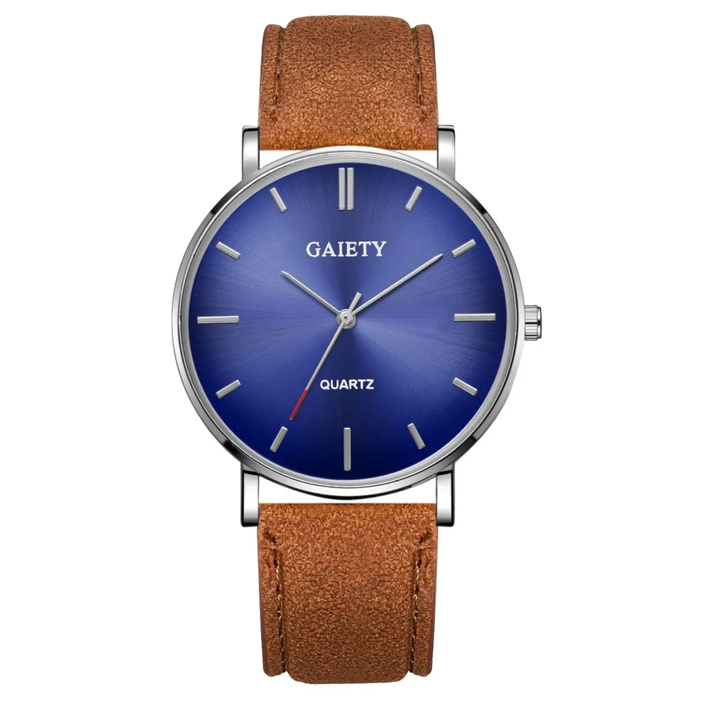 Часы наручные мужские с ремешком из ПУ кожи 2019|Кварцевые часы| |