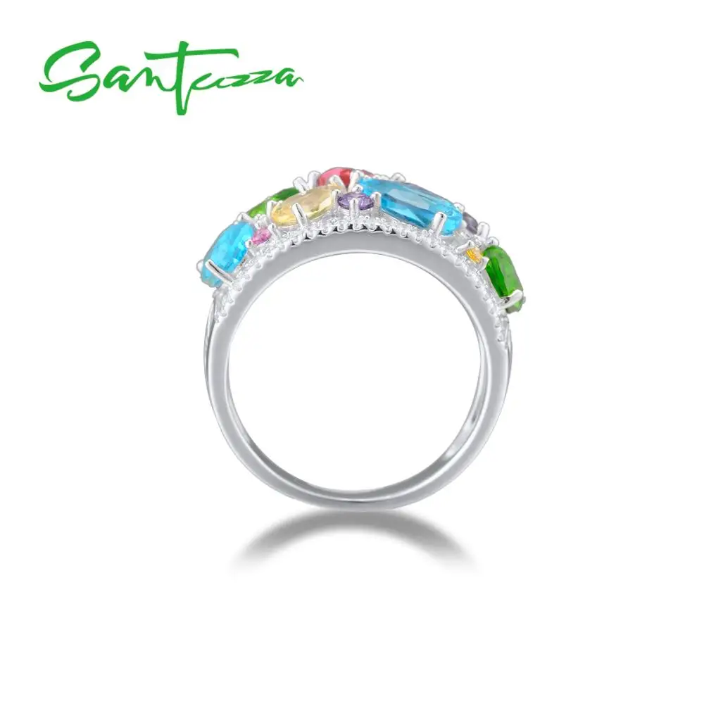 Женское серебряное кольцо SANTUZZA модное из стерлингового серебра 925 пробы с