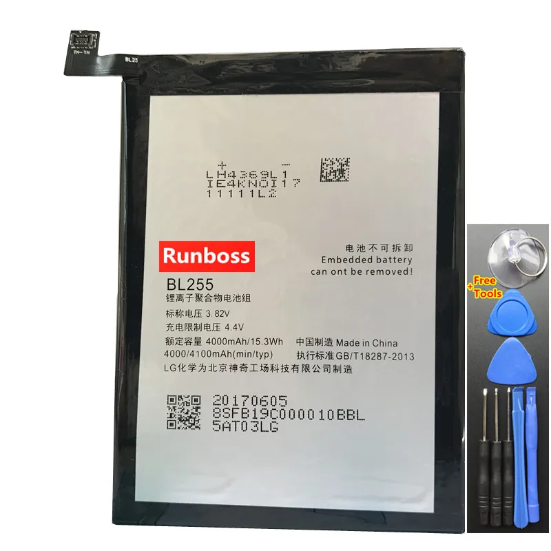 Новый 100% оригинальный аккумулятор BL255 для Lenovo ZUK Z1 4000mAh резервная батарея Bateria +