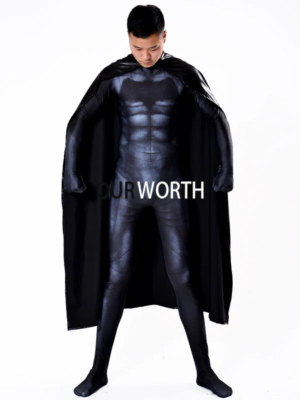 Новинка костюм Бэтмена 3D принт спандекс косплей мужской супергероя на Хэллоуин