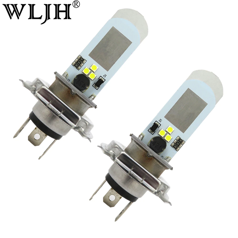 Wljh 2x H4 мотоциклетные светодио дный лампы Высокая Низкая луч мото скутер мотоцикл