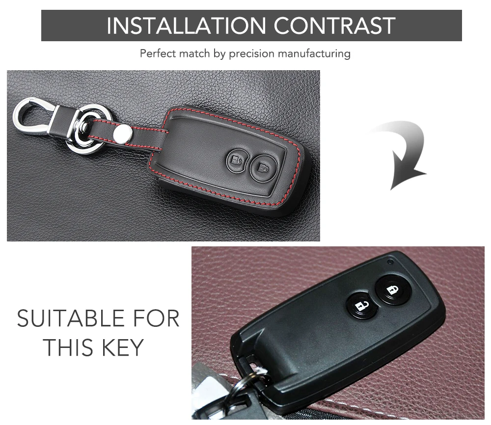 Genuine Leather Car Key Fob Cover case wallet exclusive For Suzuki Grand Vitara SX4 Swift XL-7 | Case for