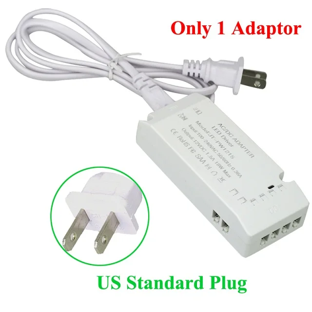 US Standard Plug Under Cabinet Lights Closet Lamp 12V/DC 3W LED Cupboard Light Aluminum Round Shape Lamps For Kitchen Counter Lighting Bookshelf - Цвет: US Standard Plug