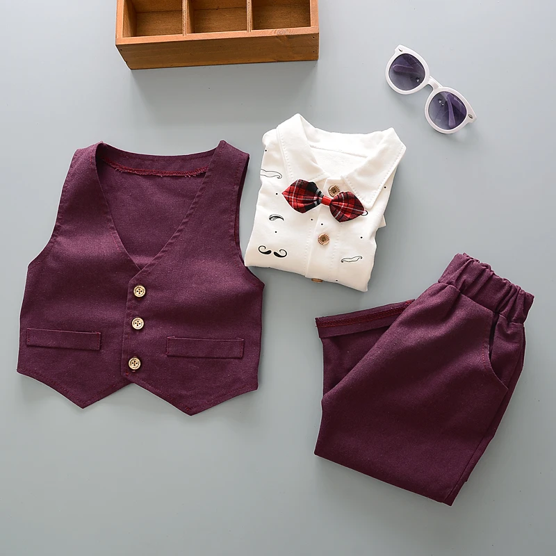 Комплект одежды для мальчиков BibiCola повседневный джентльменский комплект из 3