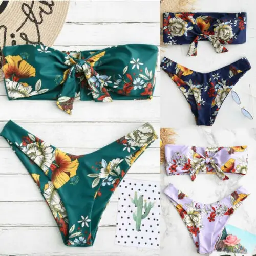 

Women Bandeau Bandage Bikini Padded Set Brazilian Swimwear Beachwear Swimsuit