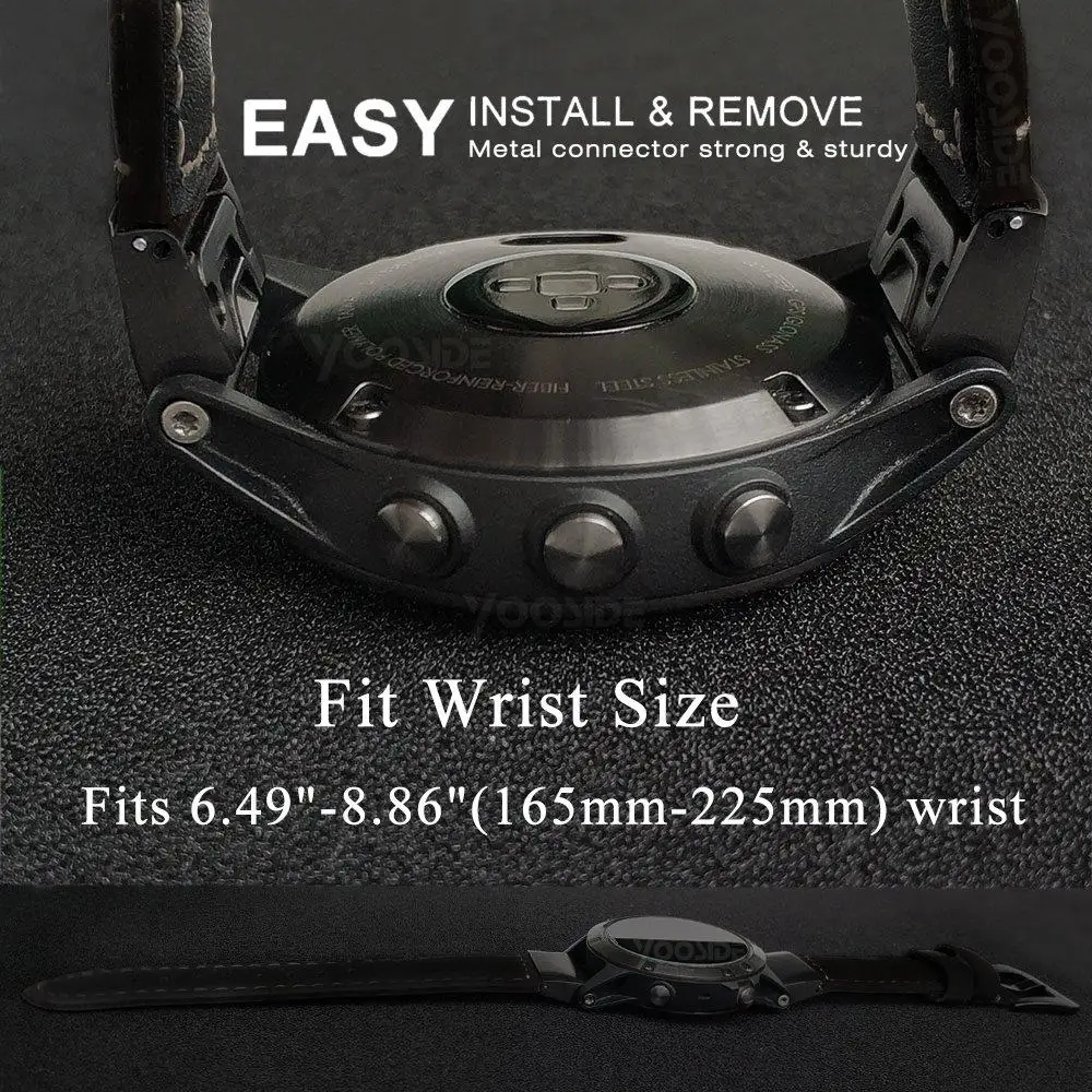 YOOSIDE Fenix 6 браслет 22 мм Quick Fit из натуральной кожи ремешок для часов Garmin Fenix 5/5 Plus/Forerunner 935/Instinct