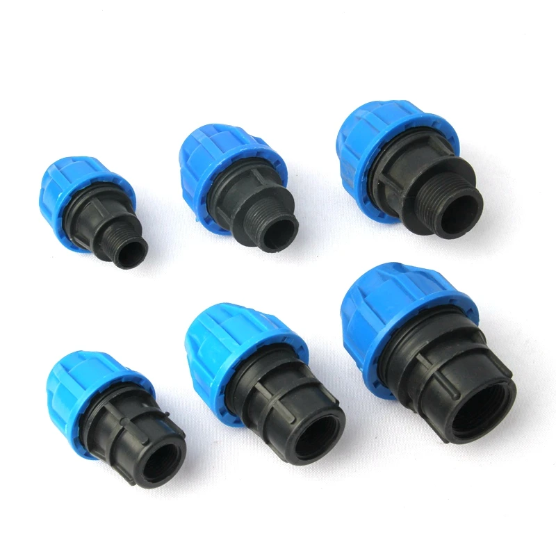 

6pcs 1/2" 3/4" 1" To 20 25 32mm PE Pipe Connector Agricultural Irrigation Water Hose Quick Joints Water Tube Connectors