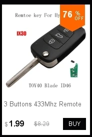 2 шт.* 3 кнопки Складной Дистанционный брелок 433 МГц для hyundai Elantra 2010 2011 2012 2013 чип ID46 TOY40 лезвие ключ