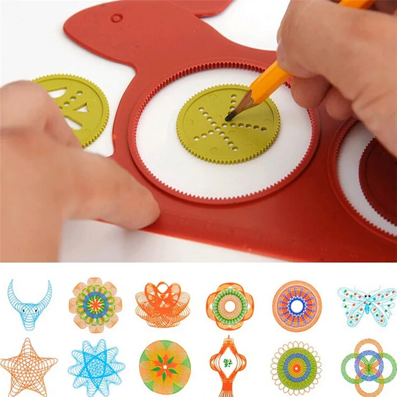 Креативная Волшебная черепаха заяц Спирограф доска для рисования инструменты