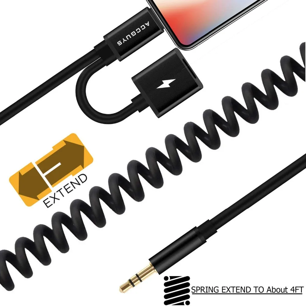ACCGUYS весенний Автомобильный Динамик для наушников гибкий эластичный Aux аудио