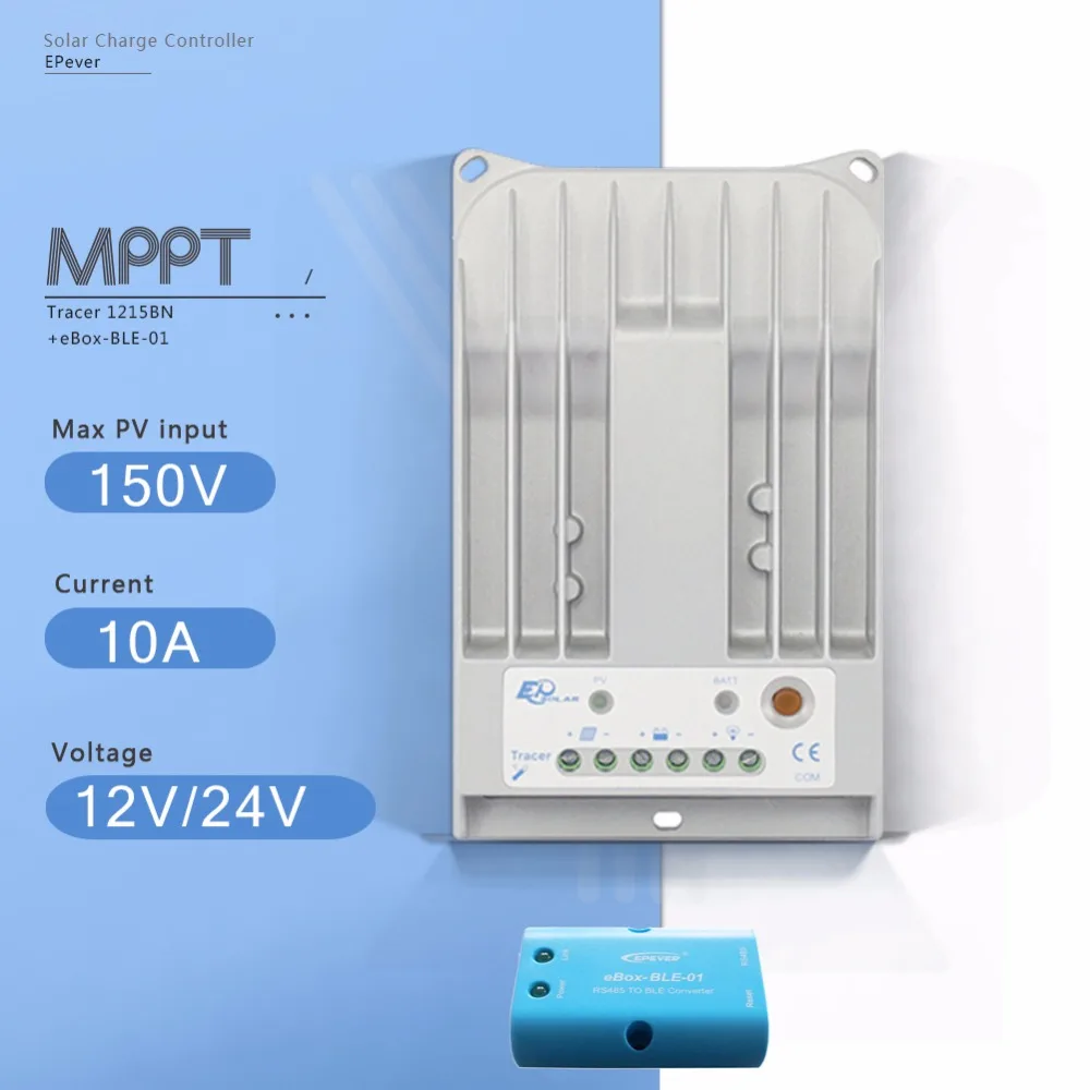 Tracer 1215BN with EBOX-BLE MPPT 10A Solar Charge Controller 12V 24V Auto Panel Battery Regulator and PV | Обустройство дома
