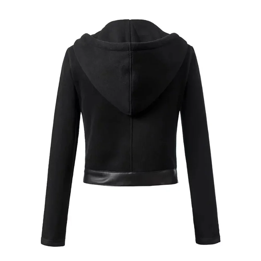 2019 модные черные Куртки из искусственной кожи в стиле панк тонкая осенняя куртка