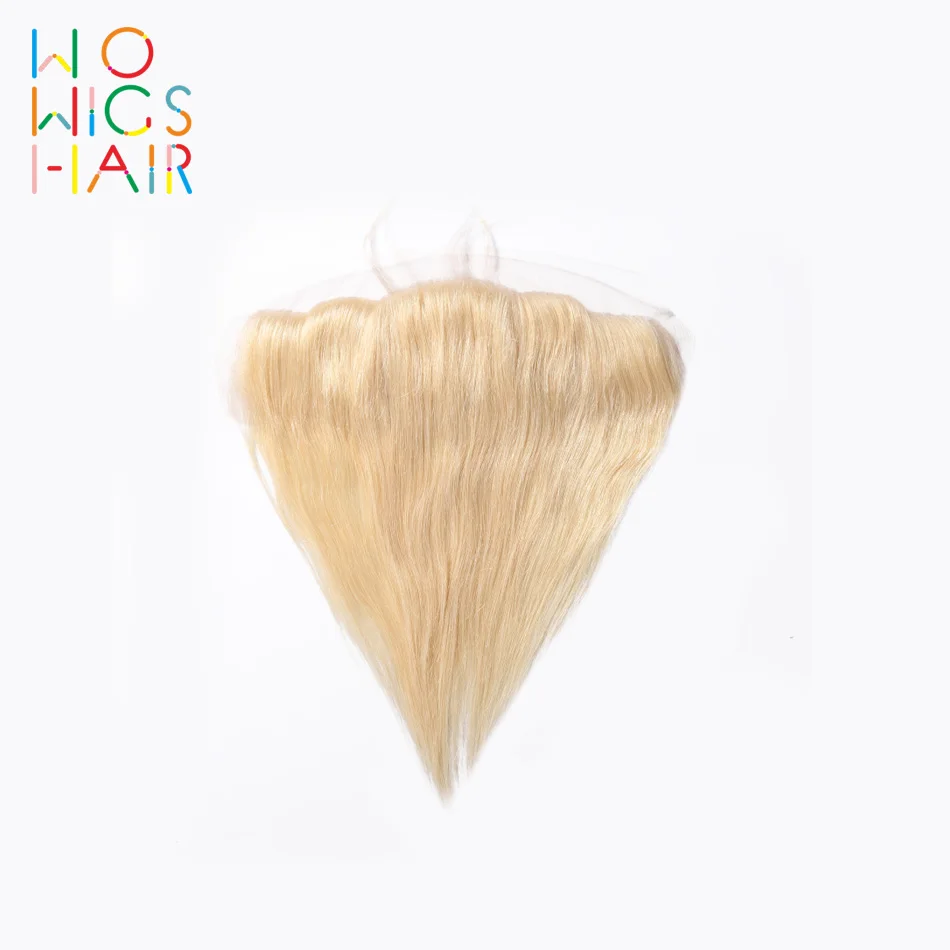

WoWigs Hair Lace Frontal Platinum Blonde Straight Remy Hair 100% Human Hair Free Shipping