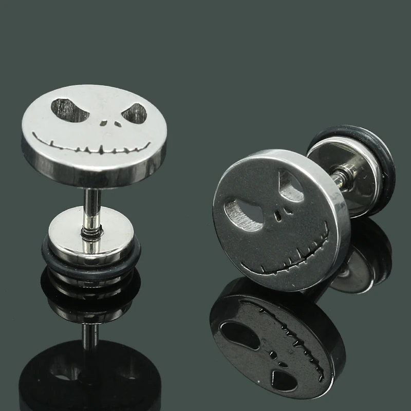 1 Пара Хирургическая сталь кошмар пирсинг в стиле панк серьги женские мужские