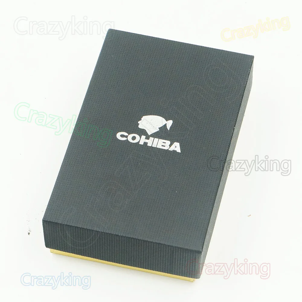Cohiba Модный 2 факел Jet Flame Зажигалка для сигар Дырокол бутан газ сигарет защита от