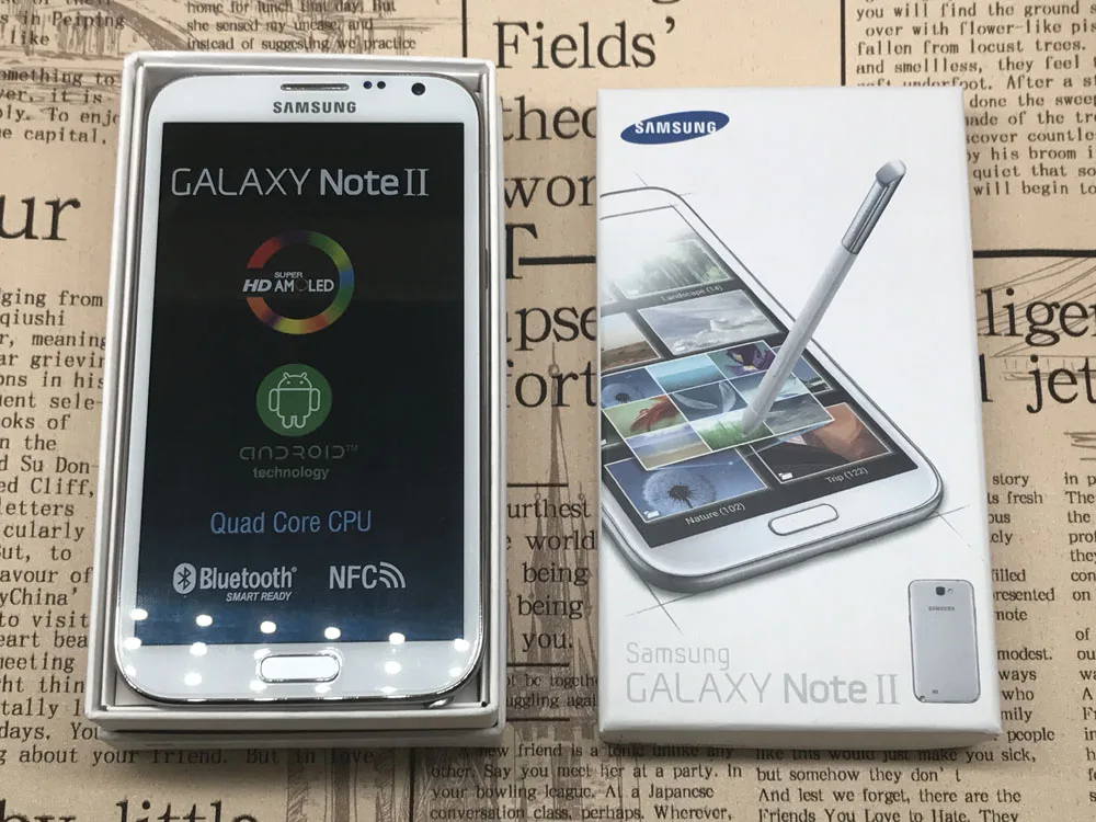 Мобильный телефон samsung Galaxy Note 2 N7100 N7105 5," четырехъядерный 8 Мп wifi gps 16 Гб rom разблокированный сотовый телефон