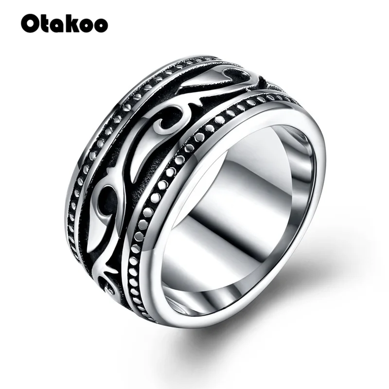 Мужское Винтажное кольцо Otakoo из нержавеющей стали с геометрическим узором