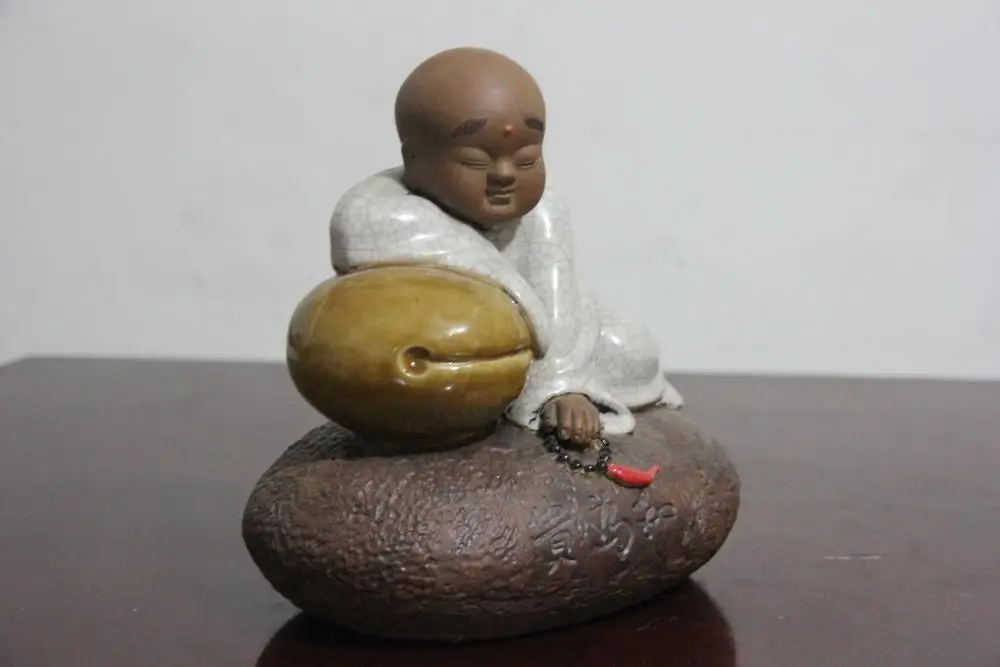 China pottery porcelain Muyu pillow to sleep Buddhist Little monk Buddha Statue | Дом и сад