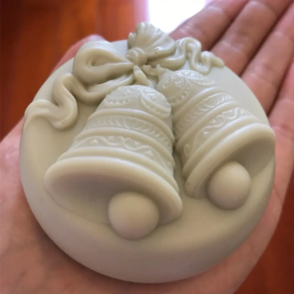 Grainrain Christmas Bell Soap Mold Silicone Making Mould Candle DIY Handmade | Дом и сад