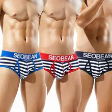 mens Brand cotton strips briefs low waist boy love underwear short tight cheap and sexy underpants man fashion shorts Hot sale