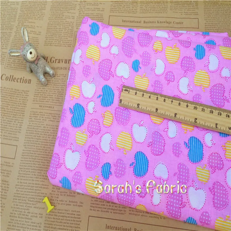 7pcs/lot 50x50cm Pink Floral Cartoon Apple Dot 100% Cotton Fabric Sewing Tilda Doll Cloth DIY Quilting Patchwork Tissue Textile | Дом и сад