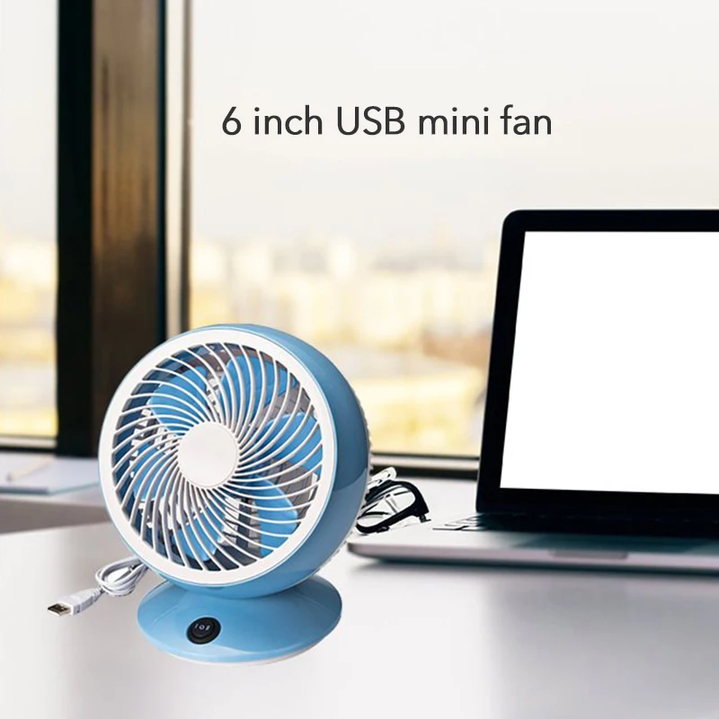 Новый портативный Usb Настольный вентилятор 6 дюймов 5 в 4 цвета мини электрический