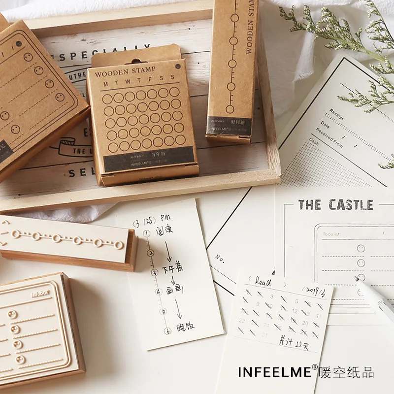 Винтажный контрольный лист календарь памятка время планер деревянный комплект