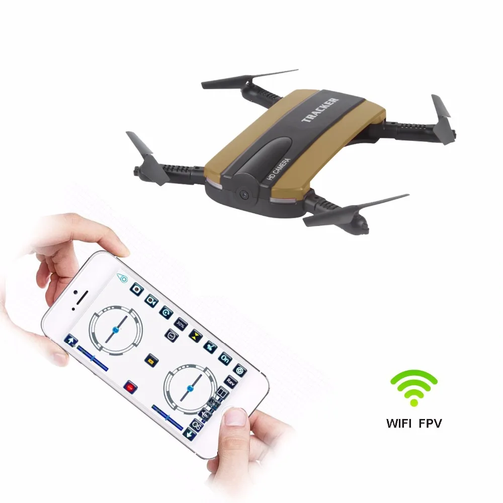 Teeggi JXD523 Tracker Foldable RC Dron Altitude Hold WIFI Camera Selfie Quadcopter Drone Phone Control FPV VS H37 | Игрушки и хобби