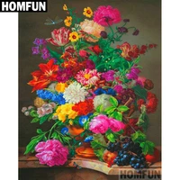 homfun full squareround drill 5d diy diamond painting colored flowers embroidery cross stitch 5d home decor gift a06091