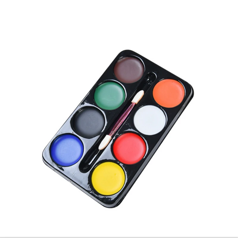 6/8 цветов краска для лица макияж на Хэллоуин Нетоксичная воде рождественской