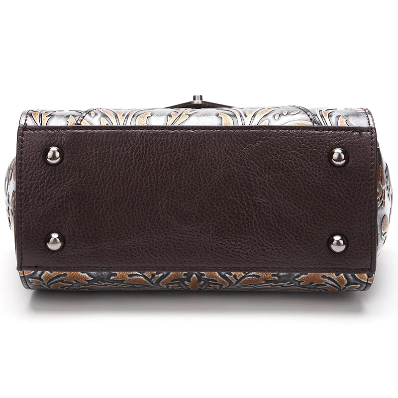 Для женщин из натуральной тисненой кожи Верхняя ручка Cross Body Сумка Хобо Сумочка