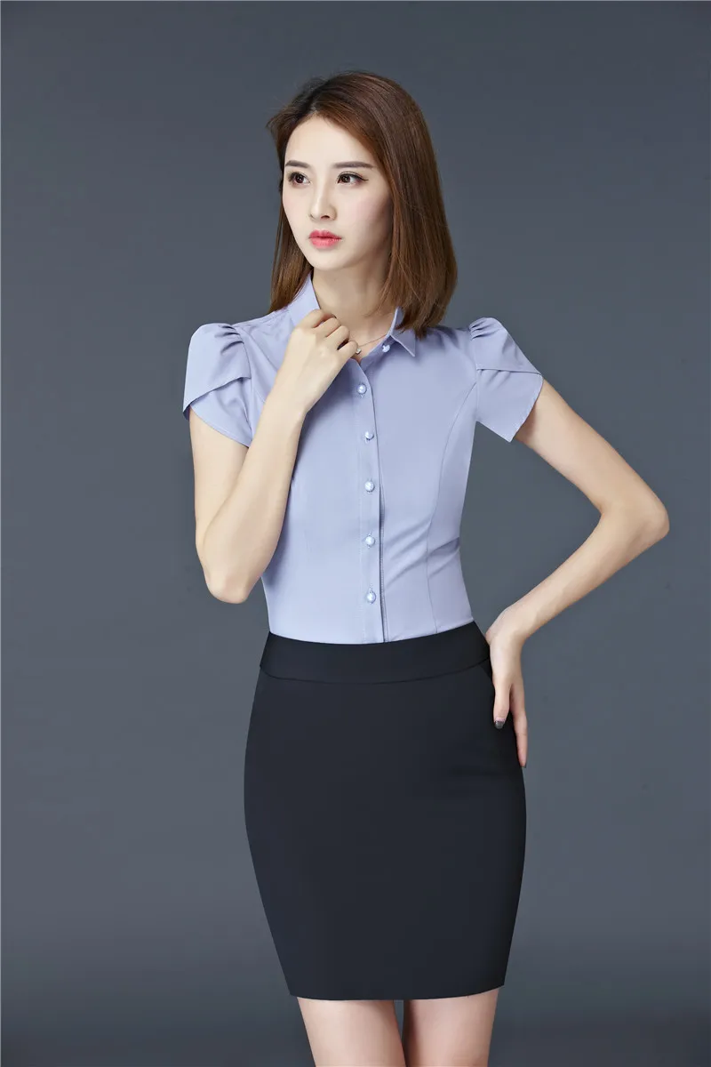 Летние шифоновые блузки с коротким рукавом размера плюс 4XL для деловой женщины