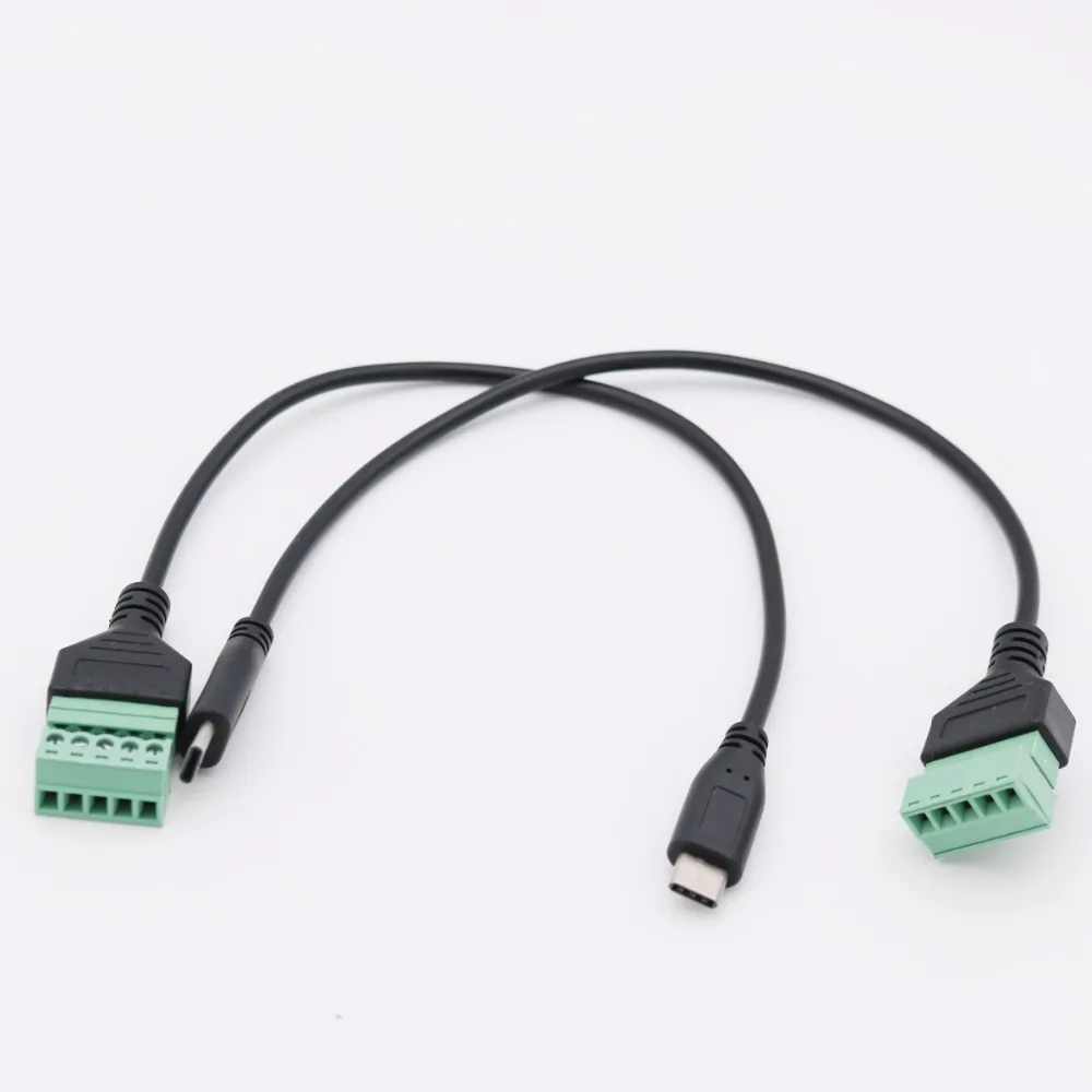 1 шт. USB-C USB 3 Type-C Штекерный 5-контактный винтовой Соединитель с защитным разъемом