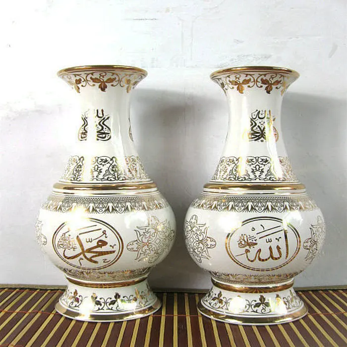 

Free shipping Hui Muslim imam elder relatives and friends to send gift scripture white bone china vase gift