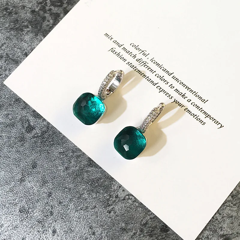 11,11 высокое качество, карамельный стиль, серьги Bijoux, покрытые белым золотом, полный циркон, висячие серьги для женщин, лучший рождественский подарок