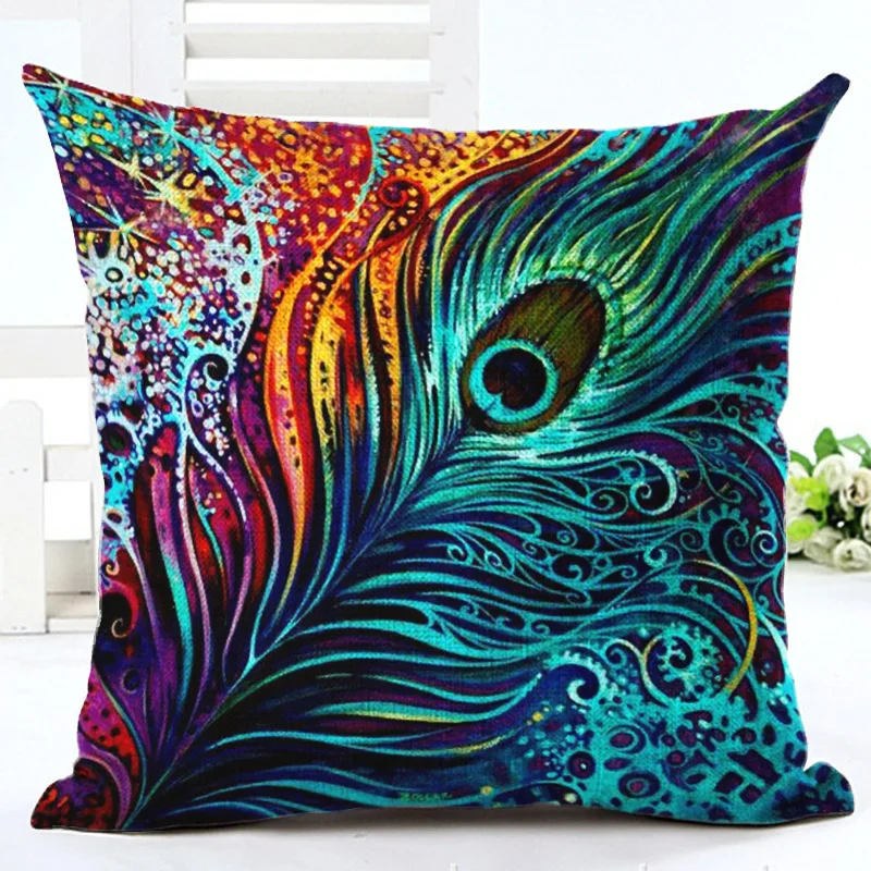 Creative Eye Printed Vintage Cotton Linen Cushion Cover Bed Pillowcases Throw Pillow Covers Decorations 45x 45cm | Дом и сад