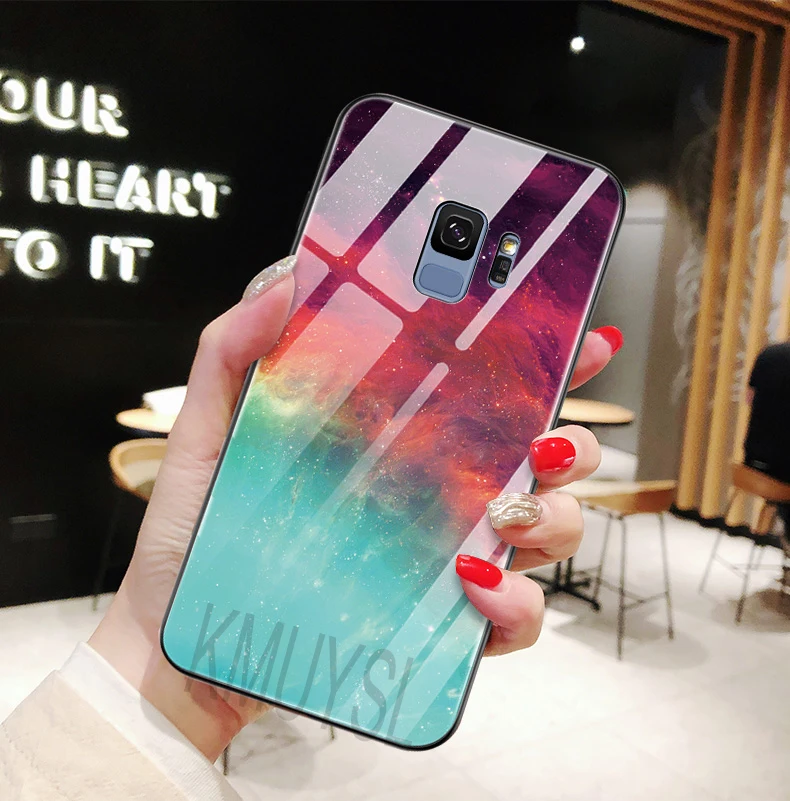 Роскошные Стекло чехол для samsung Galaxy S10 S9 S8 плюс S10E A6 A7 A8 A9 ТПУ+ Стекло задняя крышка для M10 M20 A10 A30 A40 A50 A70