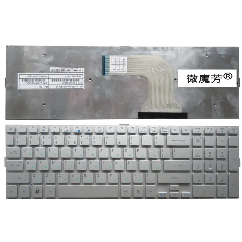 RU для ACER 8950 8950G 5943G 5943 5950 5950G 8943 8943G Клавиатура с русской раскладкой для ноутбука, серебряного цвета; Новинка