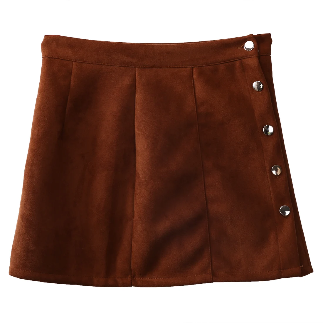

Fashion Women's High Waist Lace Up Suede Leather Pocket Preppy Short Mini Skirts
