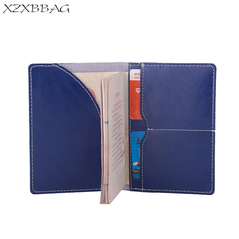

XZXBBAG Oil Wax PU Leather Travel Passport Covers Bag Unisex Fashion Passports Case Protective Sleeve Credit Card Holder